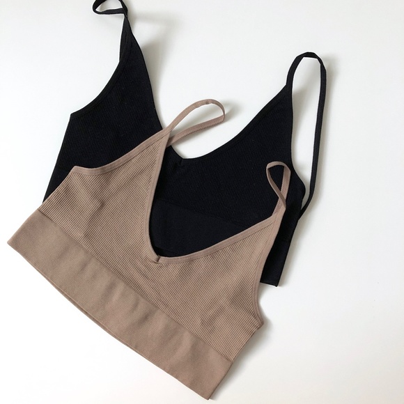 Tops - XS Nude Seamless Low Back Bralette llellie ss19
